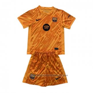 Barcelona Goalkeeper Shirt Kids 2024-2025 Orange