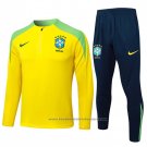 Sweatshirt Tracksuit Brazil 2024-2025 Yellow