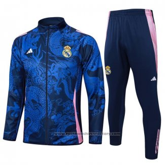 Jacket Tracksuit Real Madrid Dragon Kids 2024-2025 Blue