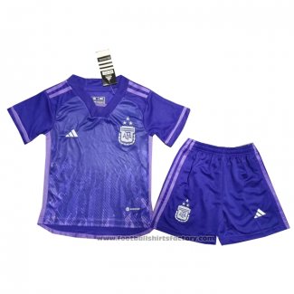 Argentina 3 Star Away Shirt Kids 2022