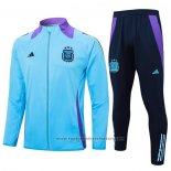 Jacket Tracksuit Argentina Kids 2024-2025 Light Blue