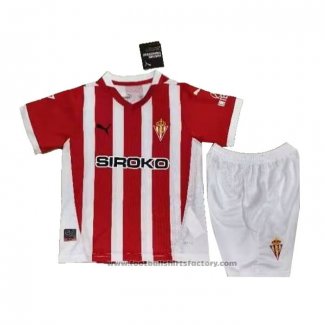 Sporting Gijon Home Shirt Kids 2024-2025