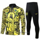 Sweatshirt Tracksuit Brazil Jesus Kids 2024-2025 Yellow