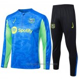 Sweatshirt Tracksuit Barcelona Kids 2024-2025 Blue and Green