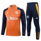 Sweatshirt Tracksuit Manchester United Kids 2024-2025 Orange