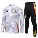 Sweatshirt Tracksuit Real Madrid Dragon Kids 2024-2025 White