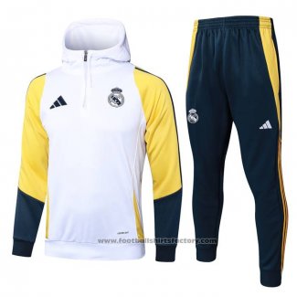 Sweatshirt Tracksuit Real Madrid Kids 2024-2025 White Yellow