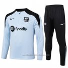 Sweatshirt Tracksuit Barcelona Kids 2024-2025 Light Blue