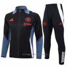 Jacket Tracksuit Manchester United 2024-2025 Black and Grey