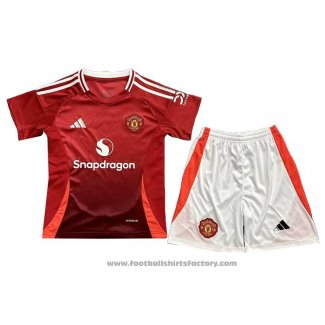 Manchester United Home Shirt Kids 2024-2025