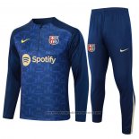 Sweatshirt Tracksuit Barcelona Kids 2024-2025 Blue