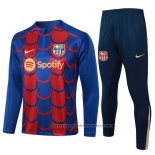 Sweatshirt Tracksuit Barcelona Kids 2024-2025 Blue and Red