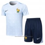 Tracksuit France Short Sleeve 2024-2025 Light Blue - Shorts