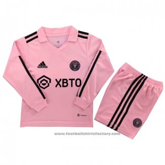 Inter Miami Home Shirt Kids Long Sleeve 2023