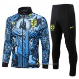 Jacket Tracksuit Brazil Jesus Kids 2024-2025 Blue