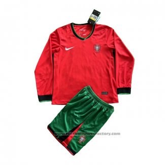 Portugal Home Shirt Long Sleeve Kids 2024