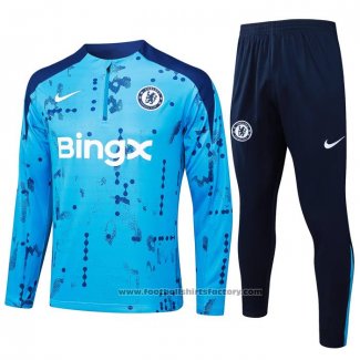 Sweatshirt Tracksuit Chelsea 2024-2025 Light Blue