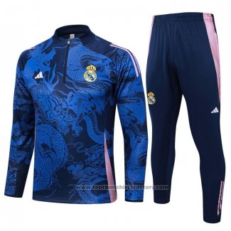 Sweatshirt Tracksuit Real Madrid Dragon 2024-2025 Blue