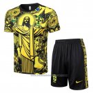 Tracksuit Brazil Jesus Short Sleeve 2024-2025 Yellow - Shorts