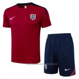 Tracksuit England Short Sleeve 2024-2025 Red - Shorts