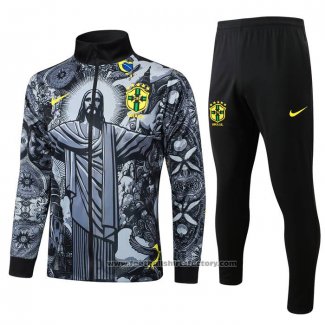 Jacket Tracksuit Brazil Jesus Kids 2024-2025 Black