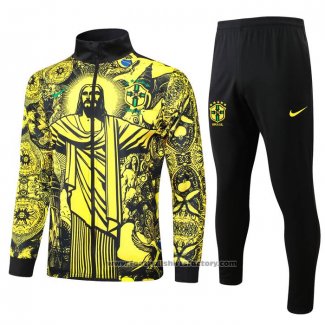 Jacket Tracksuit Brazil Jesus Kids 2024-2025 Yellow