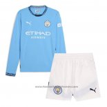 Manchester City Home Shirt Long Sleeve Kids 2024-2025