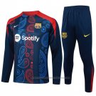 Sweatshirt Tracksuit Barcelona Kids 2024-2025 Blue and Red