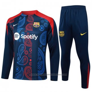 Sweatshirt Tracksuit Barcelona Kids 2024-2025 Blue and Red