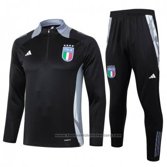 Sweatshirt Tracksuit Italy Kids 2024-2025 Black