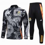 Sweatshirt Tracksuit Real Madrid Dragon 2024-2025 Black