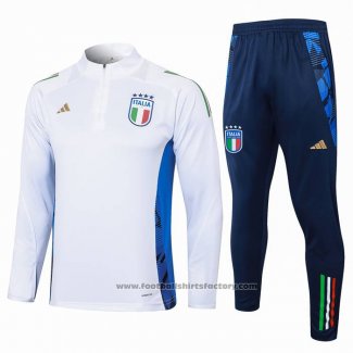 Sweatshirt Tracksuit Italy Kids 2024-2025 White