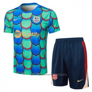 Tracksuit Barcelona Short Sleeve 2024-2025 Green - Shorts