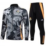 Jacket Tracksuit Real Madrid Dragon Shirt 2024-2025 Black