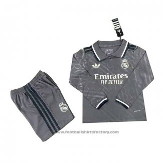 Real Madrid Third Shirt Long Sleeve Kids 2024-2025