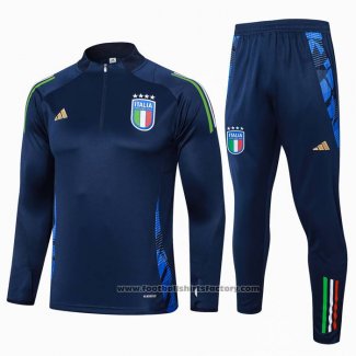 Sweatshirt Tracksuit Italy Kids 2024-2025 Blue