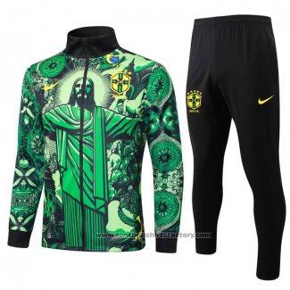 Jacket Tracksuit Brazil Jesus Kids 2024-2025 Green