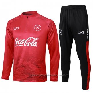 Sweatshirt Tracksuit Napoli Kids 2024-2025 Red