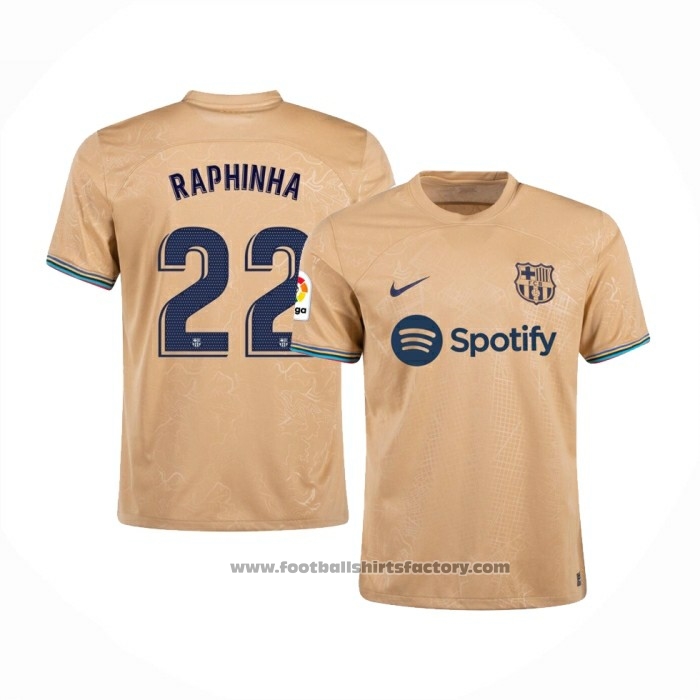 Buy Barcelona Player Raphinha Away Shirt 2022-2023 at Footballshirtsfactory