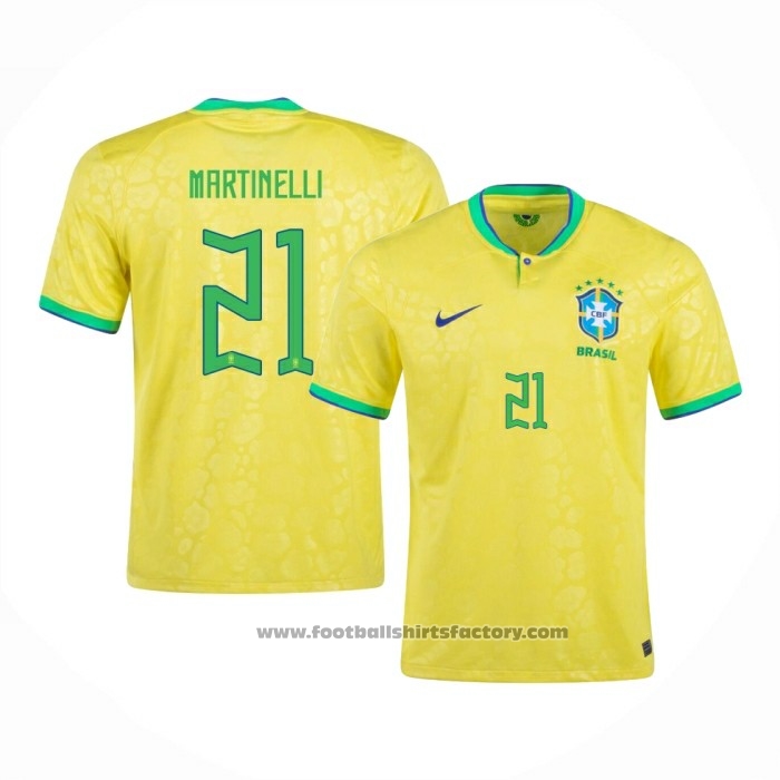 Buy Brazil Player Martinelli Home Shirt 2022 at Footballshirtsfactory